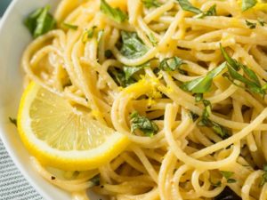lemon zesty pasta with cannabis and cannabutter infused