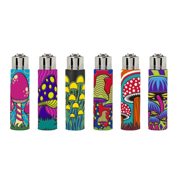 Pop Leaves Silicone Wrap Mushroom Clipper Lighters