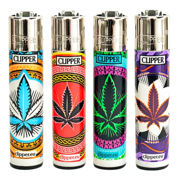 Psychedelic Canna Leaf Clipper Lighters